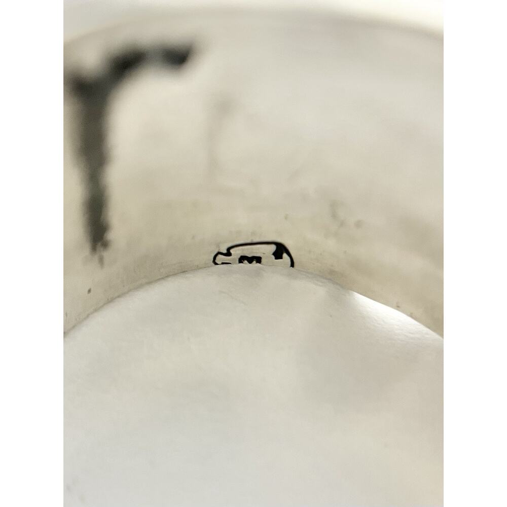 1960s Mayan Astrology Zodiac Oxidized .925 Silver Band Ring, Size 7.5 Mexico - Picture 8 of 8